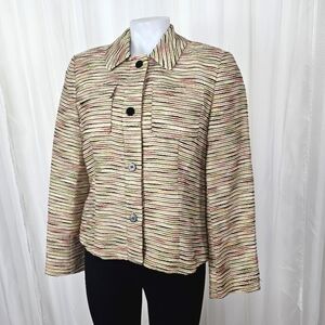 Lafayette 148 striped jacket silk blend size 10